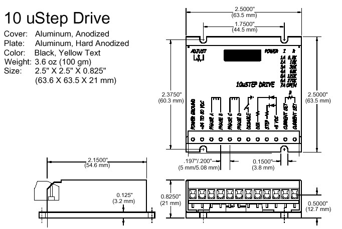 Technical specifications and dimensions for MCSTPMDRV-807